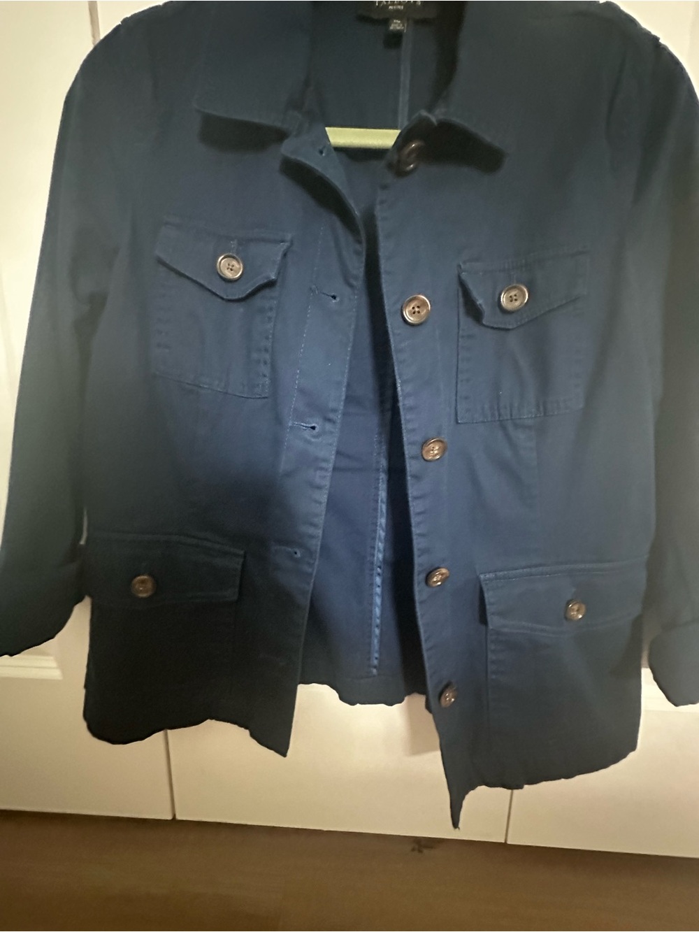 Talbots Navy Button-Front Utility Jacket